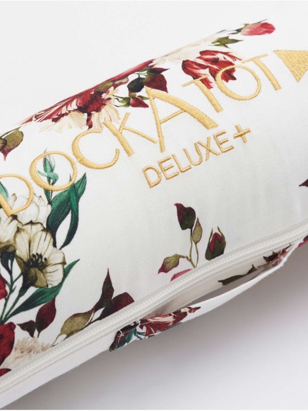 DockaTot Deluxe+ COVER ONLY, Floral, White with Red & Green Accents
